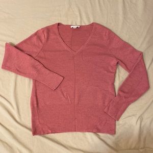 Pink V-neck sweater